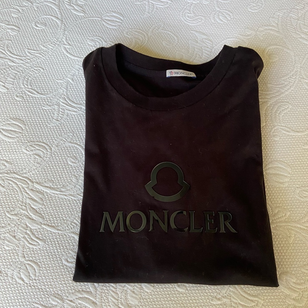 Moncler Black Short Sleeve Tee Classic Crew Neck